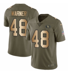 Men's Nike San Francisco 49ers #48 Fred Warner Limited Olive/Gold 2017 Salute to Service NFL Jersey