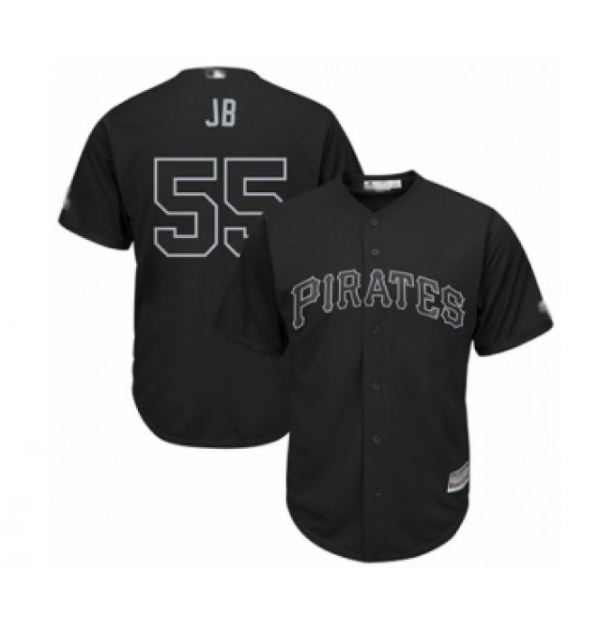 Men's Pittsburgh Pirates #55 Josh Bell  JB Authentic Black 2019 Players Weekend Baseball Jersey