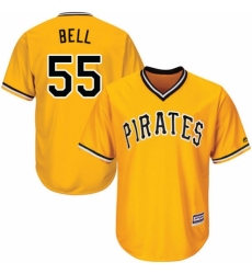 Youth Majestic Pittsburgh Pirates #55 Josh Bell Authentic Gold Alternate Cool Base MLB Jersey