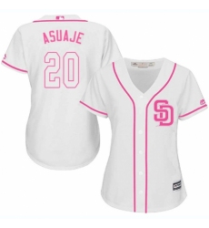 Women's Majestic San Diego Padres #20 Carlos Asuaje Authentic White Fashion Cool Base MLB Jersey