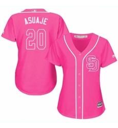 Women's Majestic San Diego Padres #20 Carlos Asuaje Replica Pink Fashion Cool Base MLB Jersey