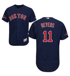 Men's Majestic Boston Red Sox #11 Rafael Devers Navy Blue Alternate Flex Base Authentic Collection 2018 World Series Champions MLB Jersey