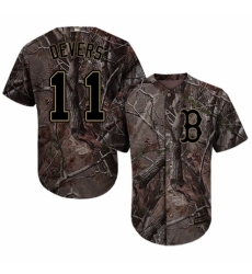 Youth Majestic Boston Red Sox #11 Rafael Devers Authentic Camo Realtree Collection Flex Base MLB Jersey