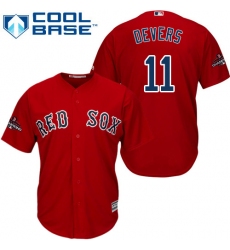 Youth Majestic Boston Red Sox #11 Rafael Devers Authentic Red Alternate Home Cool Base 2018 World Series Champions MLB Jersey