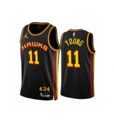 Men's Atlanta Hawks #11 Trae Young 2022-23 Black Statement Edition Stitched Jersey