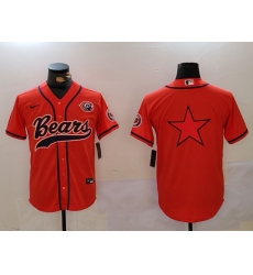 Mens Chicago Bears Blank Orange Throwback With Cool Base Stitched Baseball Jersey