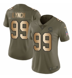 Women's Nike Chicago Bears #99 Aaron Lynch Limited Olive/Gold 2017 Salute to Service NFL Jersey