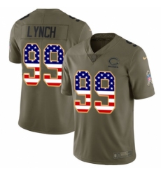 Youth Nike Chicago Bears #99 Aaron Lynch Limited Olive/USA Flag 2017 Salute to Service NFL Jersey