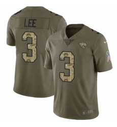 Youth Nike Jacksonville Jaguars #3 Tanner Lee Limited Olive/Camo 2017 Salute to Service NFL Jersey