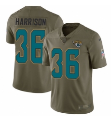 Youth Nike Jacksonville Jaguars #36 Ronnie Harrison Limited Olive 2017 Salute to Service NFL Jersey