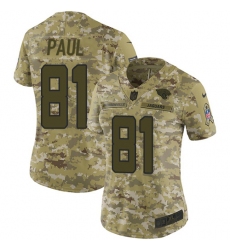 Women's Nike Jacksonville Jaguars #81 Niles Paul Limited Camo 2018 Salute to Service NFL Jer