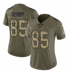 Women's Nike Miami Dolphins #85 A.J. Derby Limited Olive/Camo 2017 Salute to Service NFL Jersey
