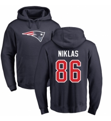 NFL Nike New England Patriots #86 Troy Niklas Navy Blue Name & Number Logo Pullover Hoodie