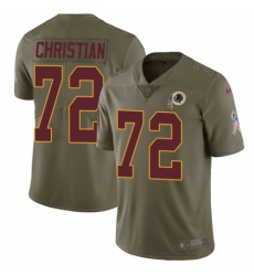 Youth Nike Washington Redskins #72 Geron Christian Limited Olive 2017 Salute to Service NFL Jersey