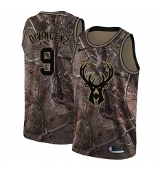 Women's Nike Milwaukee Bucks #9 Donte DiVincenzo Swingman Camo Realtree Collection NBA Jersey