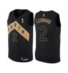 Youth Toronto Raptors #2 Kawhi Leonard Swingman Black 2019 Basketball Finals Champions Jersey - City Edition
