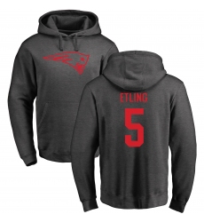 NFL Nike New England Patriots #5 Danny Etling Ash One Color Pullover Hoodie