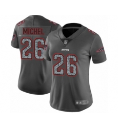 Women's New England Patriots #26 Sony Michel Limited Gray Static Fashion Football Jersey