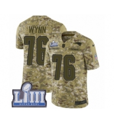 Men's Nike New England Patriots #76 Isaiah Wynn Limited Camo 2018 Salute to Service Super Bowl LIII Bound NFL Jersey