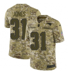 Men's Nike New England Patriots #31 Jonathan Jones Limited Camo 2018 Salute to Service NFL Jersey