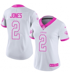 Women's Nike Jacksonville Jaguars #2 Landry Jones Limited White Pink Rush Fashion NFL Jersey