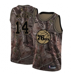 Men's Nike Philadelphia 76ers #14 Shake Milton Swingman Camo Realtree Collection NBA Jersey