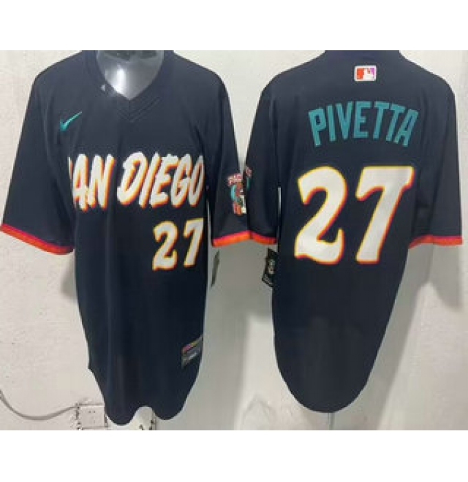 Men's San Diego Padres #27 Nick Pivetta Black 2026 City Connect Stadium Jersey