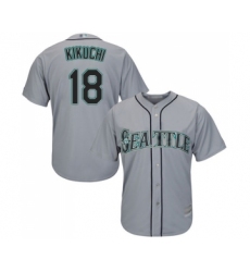 Youth Seattle Mariners #18 Yusei Kikuchi Replica Grey Road Cool Base Baseball Jersey
