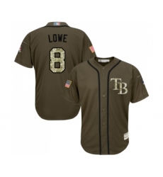 Men's Tampa Bay Rays #8 Brandon Lowe Authentic Green Salute to Service Baseball Jersey