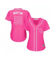 Women's Tampa Bay Rays #50 Charlie Morton Replica Pink Fashion Cool Base Baseball Jersey