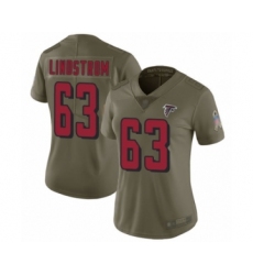 Women's Atlanta Falcons #63 Chris Lindstrom Limited Olive 2017 Salute to Service Football Jersey