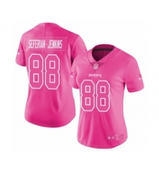 Women's New England Patriots #88 Austin Seferian-Jenkins Limited Pink Rush Fashion Football Jersey