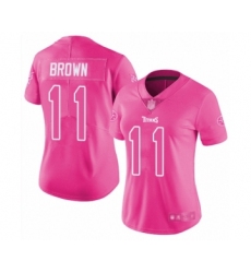 Women's Tennessee Titans #11 A.J. Brown Limited Pink Rush Fashion Football Jersey