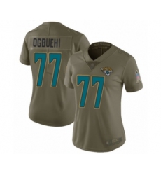 Women's Jacksonville Jaguars #77 Cedric Ogbuehi Limited Olive 2017 Salute to Service Football Jersey