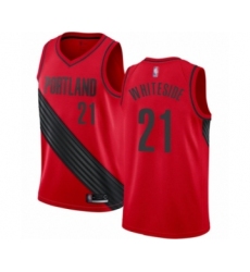 Youth Portland Trail Blazers #21 Hassan Whiteside Swingman Red Basketball Jersey Statement Edition