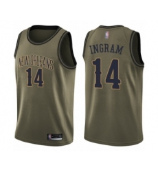 Men's New Orleans Pelicans #14 Brandon Ingram Swingman Green Salute to Service Basketball Jersey