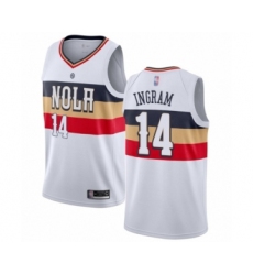 Men's New Orleans Pelicans #14 Brandon Ingram White Swingman Jersey - Earned Editio
