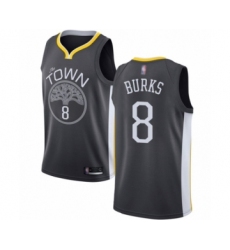 Men's Golden State Warriors #8 Alec Burks Authentic Black Basketball Jersey - Statement Edition
