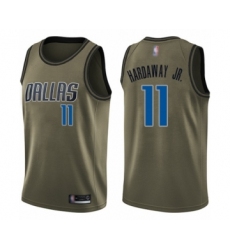 Men's Dallas Mavericks #11 Tim Hardaway Jr. Swingman Green Salute to Service Basketball Jersey