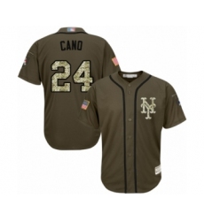 Youth New York Mets #24 Robinson Cano Authentic Green Salute to Service Baseball Jersey