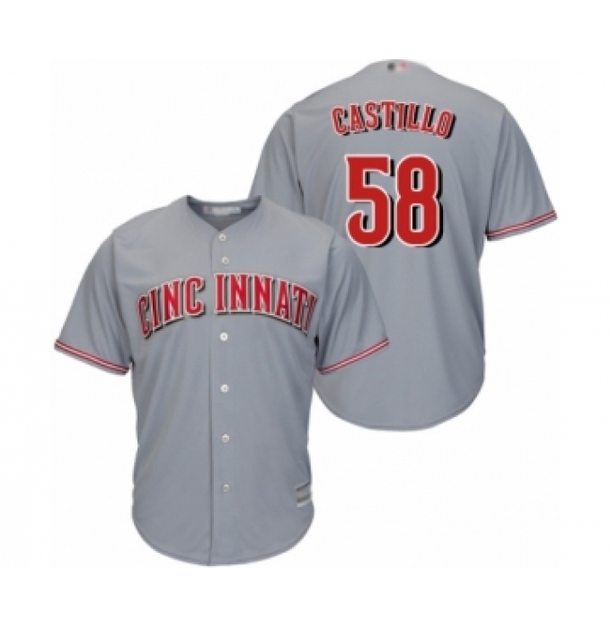 Youth Cincinnati Reds #58 Luis Castillo Authentic Grey Road Cool Base Baseball Jersey