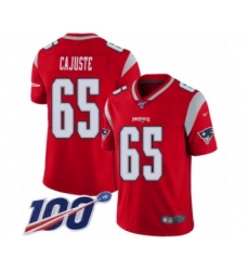 Youth New England Patriots #65 Yodny Cajuste Limited Red Inverted Legend 100th Season Football Jersey