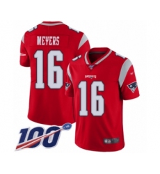 Youth New England Patriots #16 Jakobi Meyers Limited Red Inverted Legend 100th Season Football Jersey