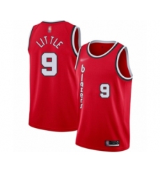 Men's Portland Trail Blazers #9 Nassir Little Authentic Red Hardwood Classics Basketball Jersey