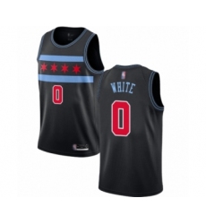 Men's Chicago Bulls #0 Coby White Authentic Black Basketball Jersey - City Edition