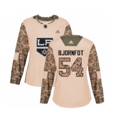Women's Los Angeles Kings #54 Tobias Bjornfot Authentic White Away Hockey Jersey