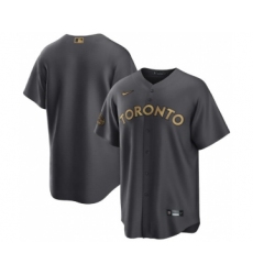 Men's Toronto Blue Jays Blank Charcoal 2022 All-Star Cool Base Stitched Baseball Jersey