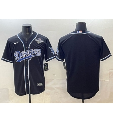 Men's Los Angeles Dodgers Blank Black Fashion 2025 World Series Cool Base Stitched Baseball Jersey
