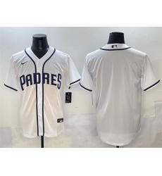 Men's San Diego Padres Blank White Cool Base Stitched Baseball Jersey