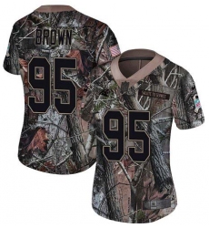 Women's Carolina Panthers #95 Derrick Brown Camo Stitched NFL Limited Rush Realtree Jersey
